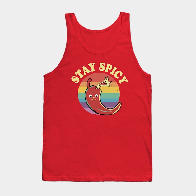 Funny Stay Spicy Neurospicy Pepper For Autism And ADHD Awareness Tank Top by SubtleSplit